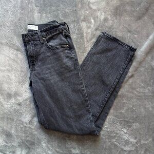 Abercrombie & Fitch Women's Straight Leg Jeans — Washed Black